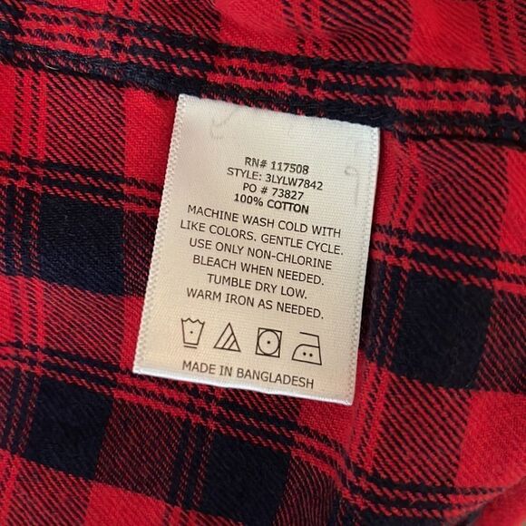 Levi’s classic button down cotton flannel shirt.  Size XXL - Picture 5 of 5